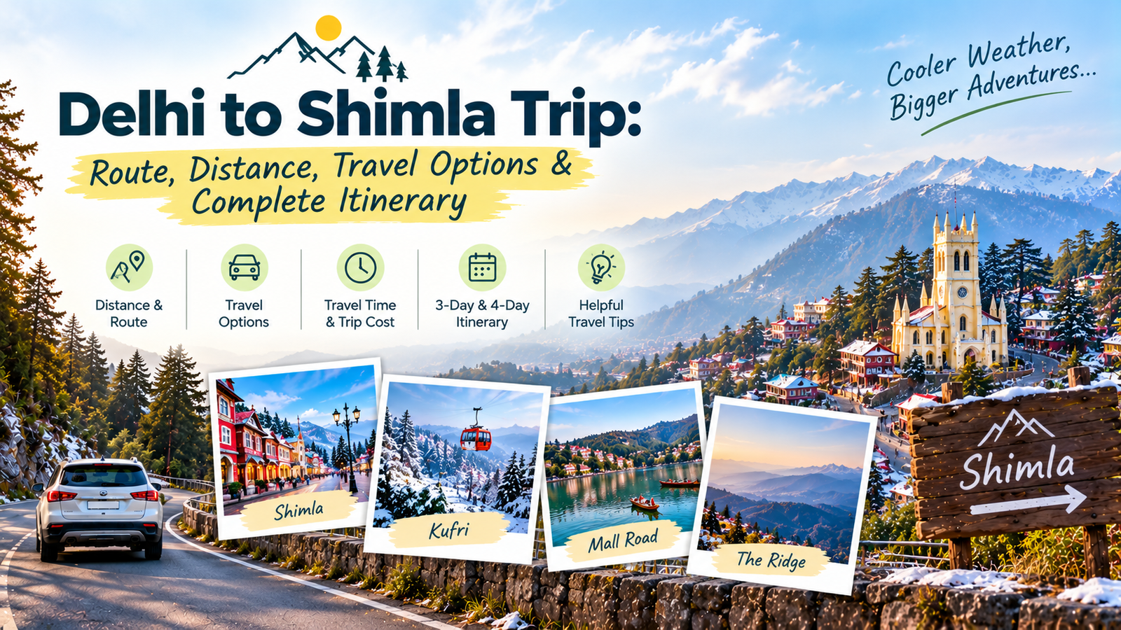 Delhi to Shimla Trip: Route, Distance & Itinerary