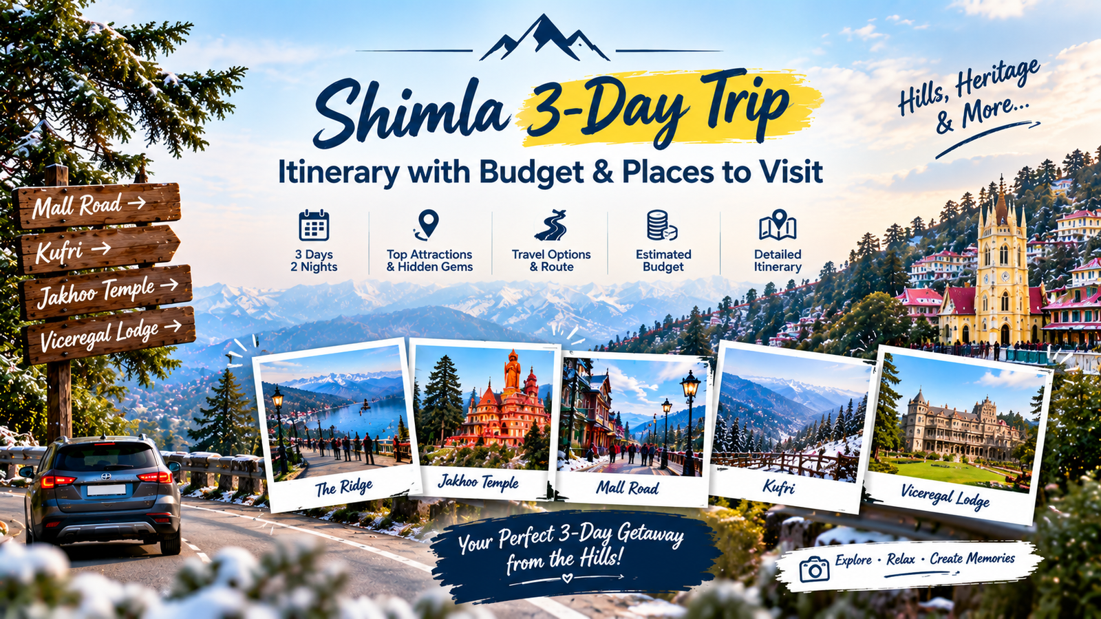 Shimla 3-Day Trip Itinerary, Budget & Places to Visit