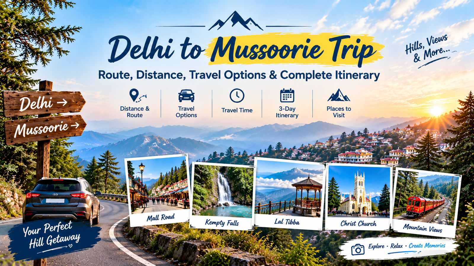 Delhi to Mussoorie Trip: Route, Distance & Itinerary