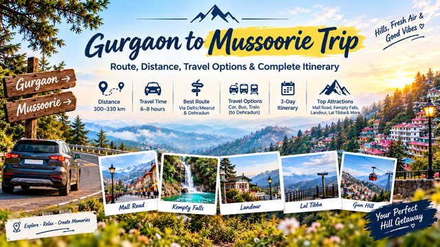 Gurgaon to Mussoorie Trip: Route, Distance & Itinerary - Saltstayz