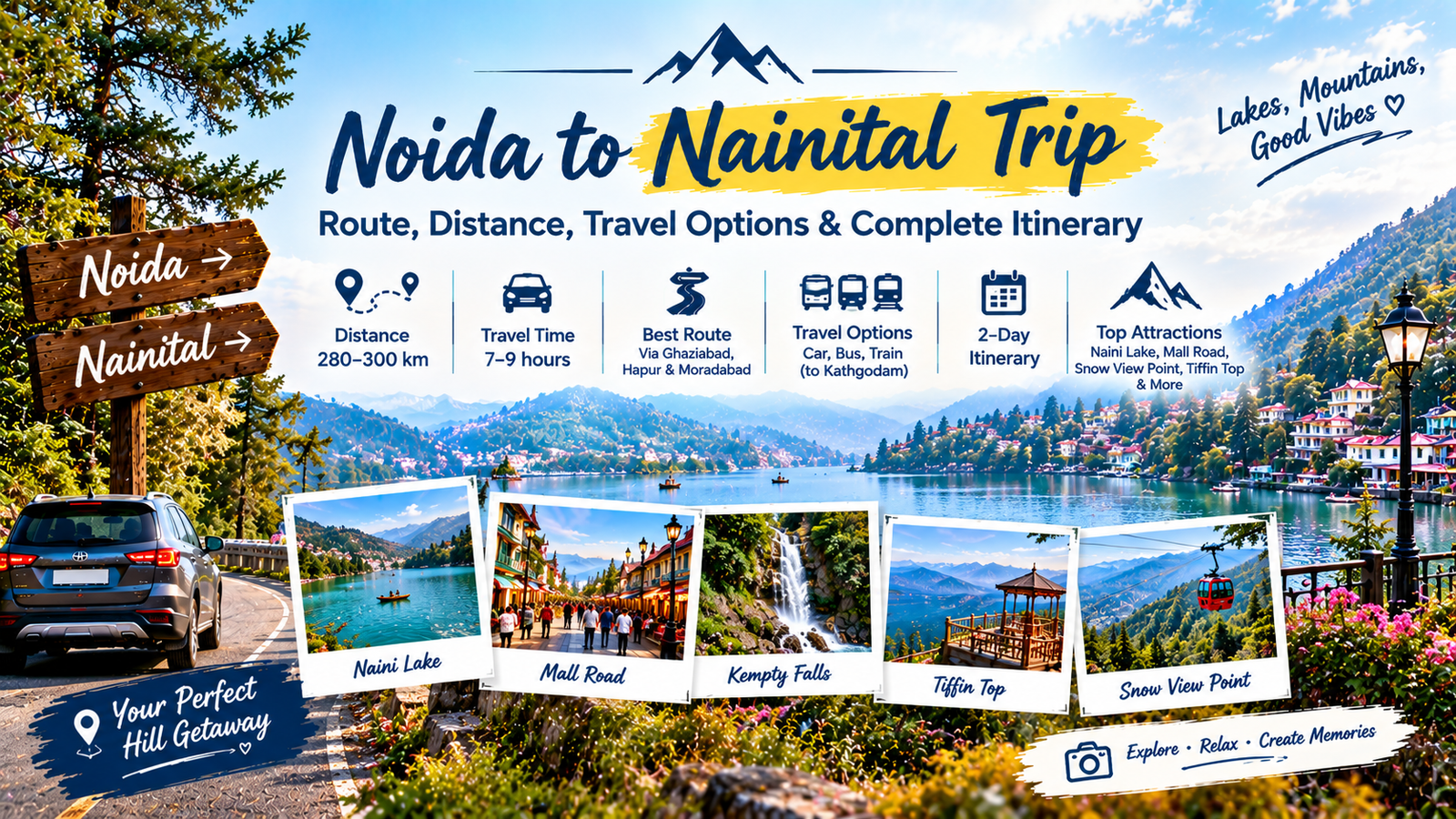 Noida to Nainital Trip: Route, Distance & Itinerary