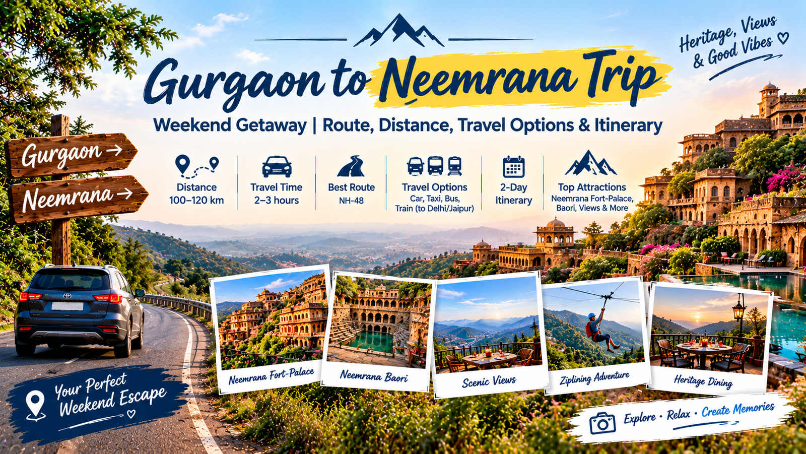 Neemrana Weekend Trip from Gurgaon: Itinerary & Budget