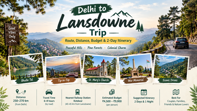 Delhi to Lansdowne Trip: Route, Distance & 2-Day Itinerary - Saltstayz