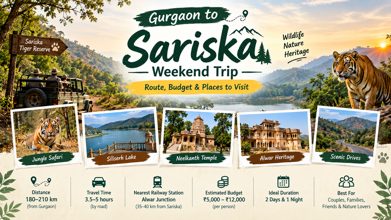 Gurgaon to Sariska Trip: Route, Budget & Places to Visit